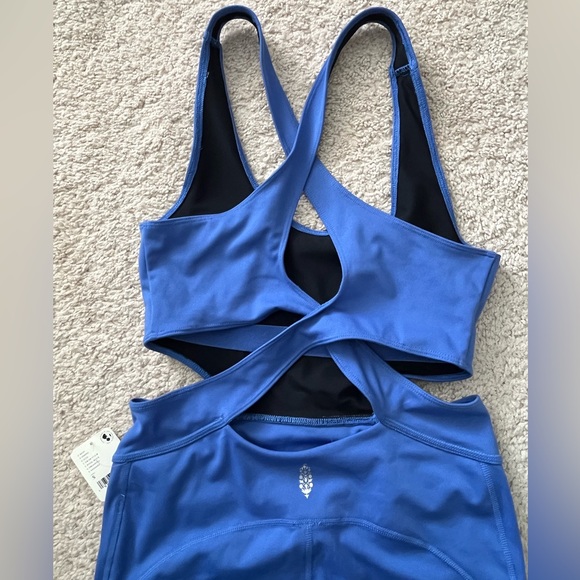 NWT Free People Back it Up Onesie in Pool Blue - Picture 2 of 13